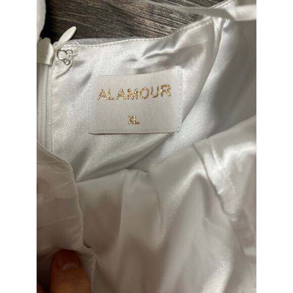 Alamour The Label Celine Mini Dress Off Shoulder White XL Ethereal Fairycore - Picture 6 of 7